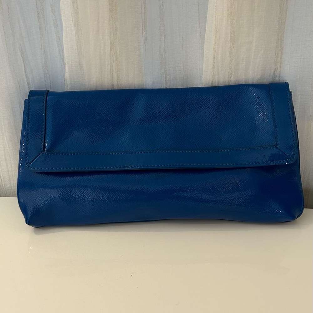 100% Leather 6”/12” New Elegant Blue Clutch Bag | Mark and Graham